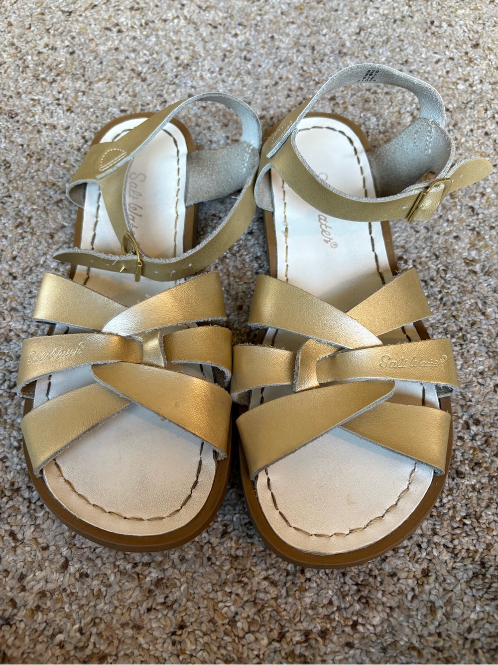 Salt Water Sandals by Hoy Gold Strappy Girls Sandals